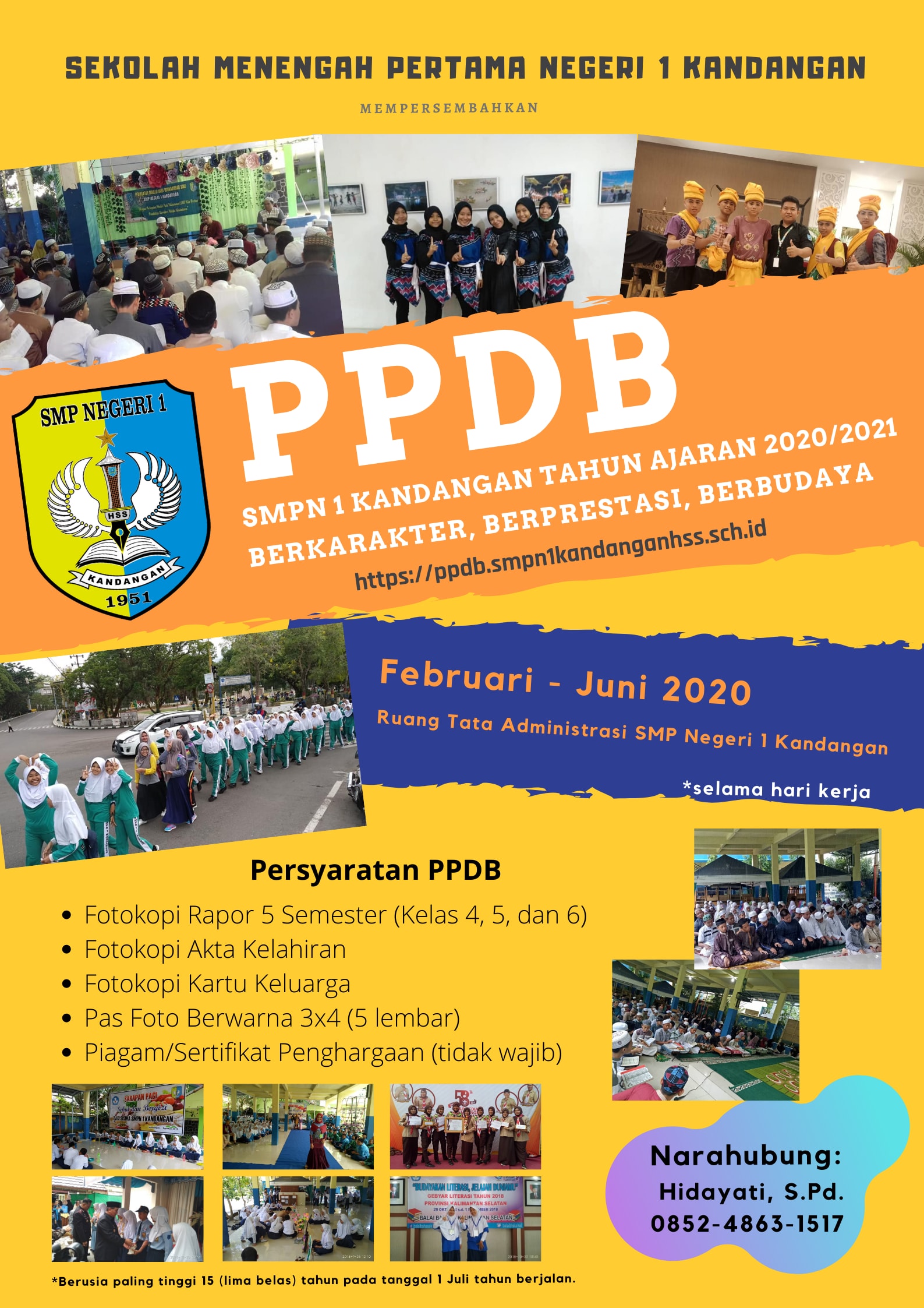 Penerimaan Peserta Didik Baru (PPDB) SMP Negeri 1 Kandangan Tahun Ajaran 2020/2021